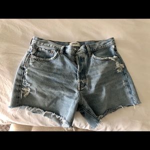 Agolde Parker distressed organic cotton shorts